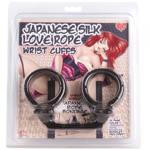 Topco Sales Japanese Silk Love Rope Wrist Cuffs Black