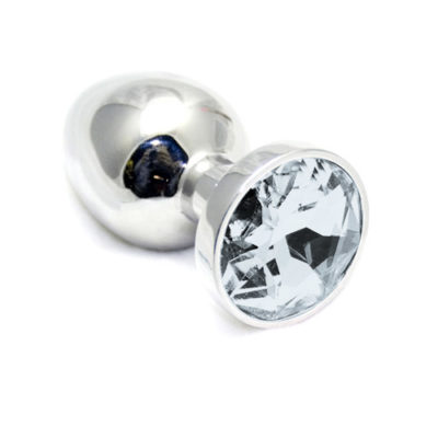 Small Stainless Jeweled Plug -  Diamond